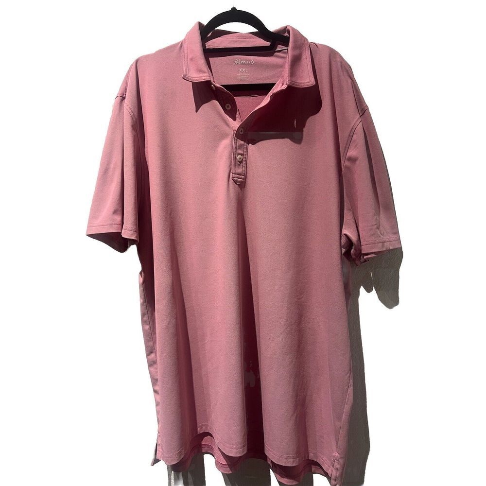 Johnnie O Polo Shirt Mens XXL Pink Short Sleeve Surf Golf Casual